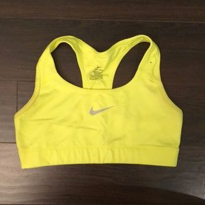 Nike Dri Fit sports bra, small, bright yellow